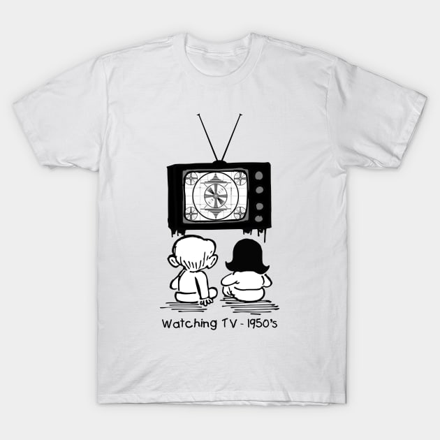 Watching the TV test pattern. 1950's T-Shirt by fiercewoman101